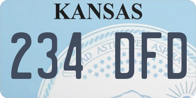 KS license plate 234DFD