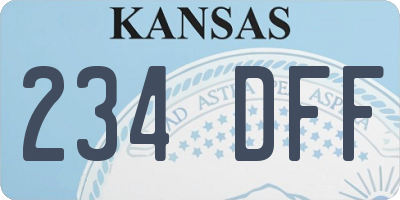 KS license plate 234DFF