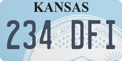 KS license plate 234DFI