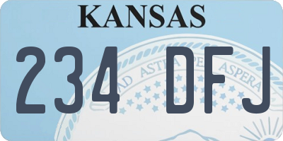 KS license plate 234DFJ