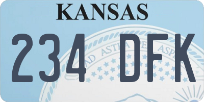 KS license plate 234DFK