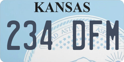 KS license plate 234DFM