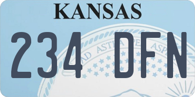 KS license plate 234DFN