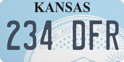 KS license plate 234DFR