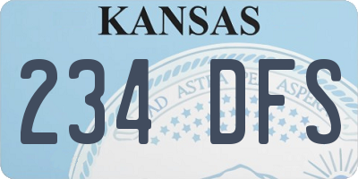 KS license plate 234DFS