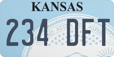 KS license plate 234DFT