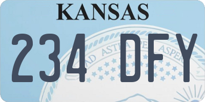 KS license plate 234DFY