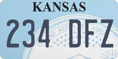 KS license plate 234DFZ