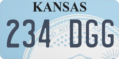 KS license plate 234DGG