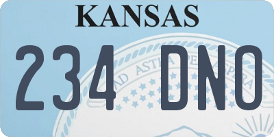 KS license plate 234DNO