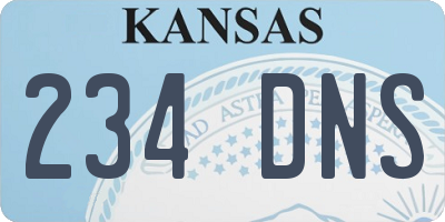 KS license plate 234DNS