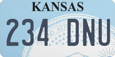 KS license plate 234DNU