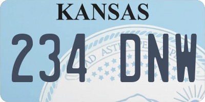 KS license plate 234DNW