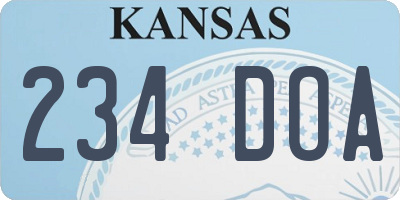 KS license plate 234DOA