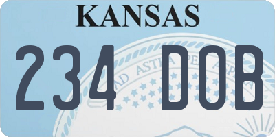 KS license plate 234DOB