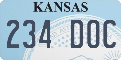 KS license plate 234DOC