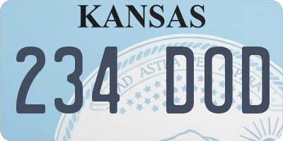 KS license plate 234DOD