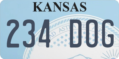 KS license plate 234DOG