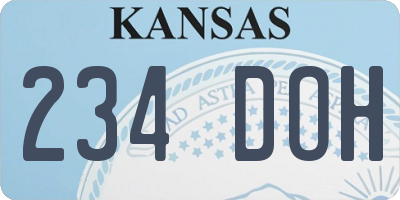 KS license plate 234DOH
