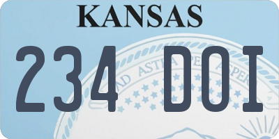 KS license plate 234DOI