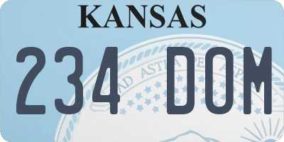 KS license plate 234DOM