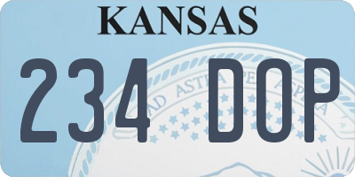 KS license plate 234DOP