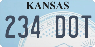 KS license plate 234DOT
