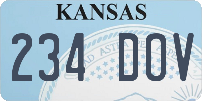 KS license plate 234DOV