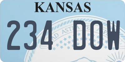 KS license plate 234DOW