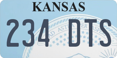 KS license plate 234DTS