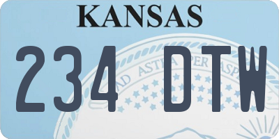 KS license plate 234DTW