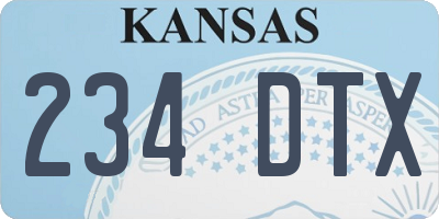 KS license plate 234DTX