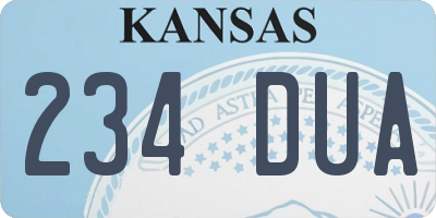 KS license plate 234DUA