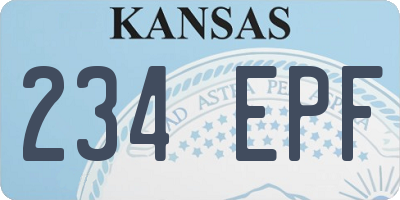 KS license plate 234EPF