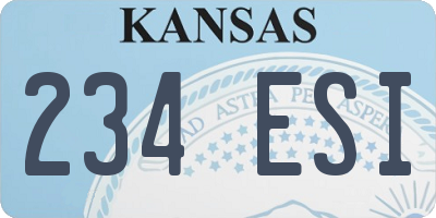 KS license plate 234ESI