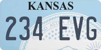 KS license plate 234EVG