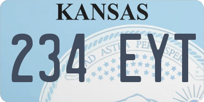 KS license plate 234EYT