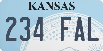 KS license plate 234FAL
