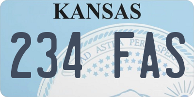 KS license plate 234FAS