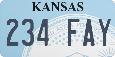 KS license plate 234FAY