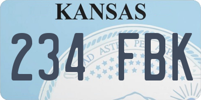 KS license plate 234FBK