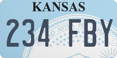 KS license plate 234FBY