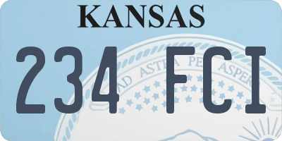 KS license plate 234FCI