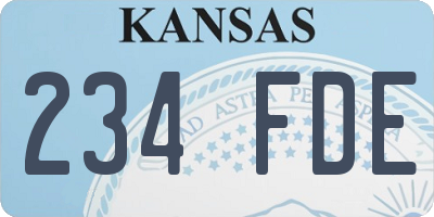KS license plate 234FDE