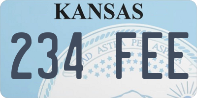 KS license plate 234FEE