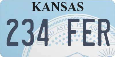 KS license plate 234FER