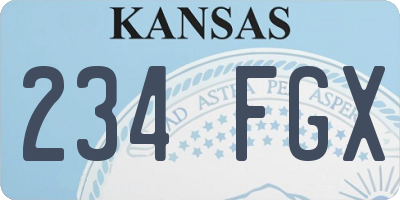 KS license plate 234FGX
