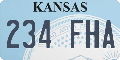 KS license plate 234FHA