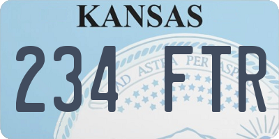 KS license plate 234FTR