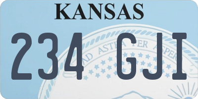 KS license plate 234GJI